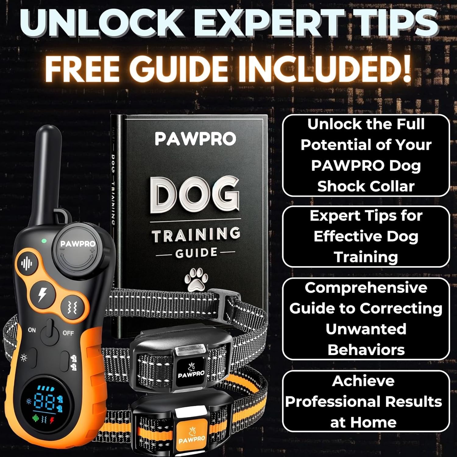 PAWPRO waterproof collar IPX7 for rain, mud, and outdoor adventures.