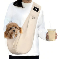PAWPUBBY dog sling apricot strap design for comfortable daily wear.
