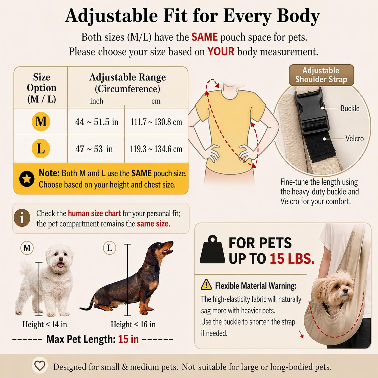 PAWPUBBY dog sling with padded strap distributes weight for easier carrying