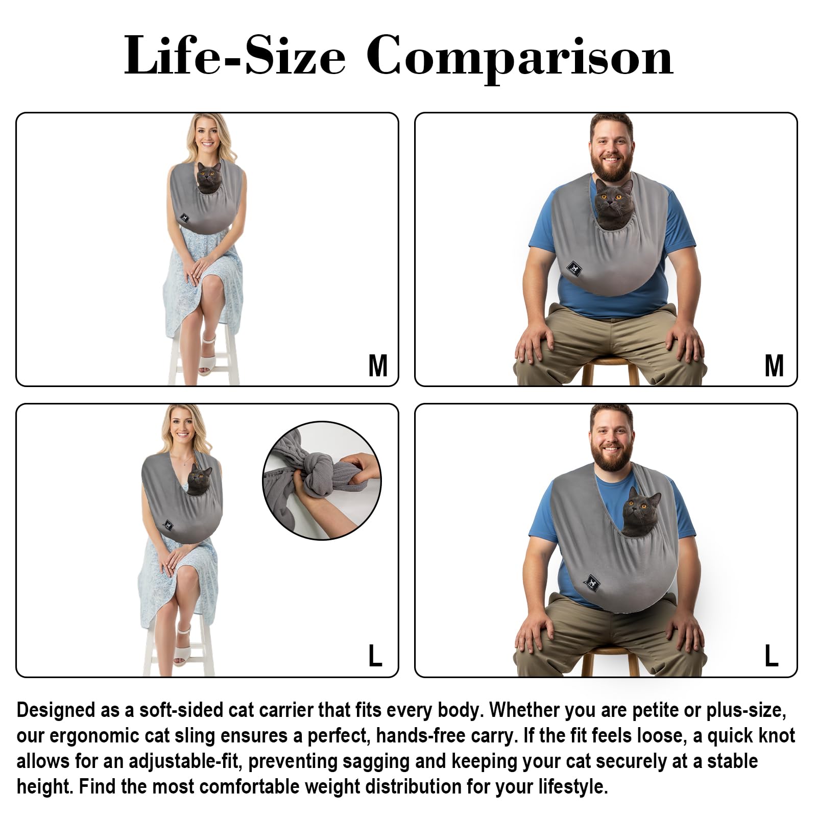 PAWPUBBY Plus Size Soft Cat Sling supports indoor relaxation during evenings at home