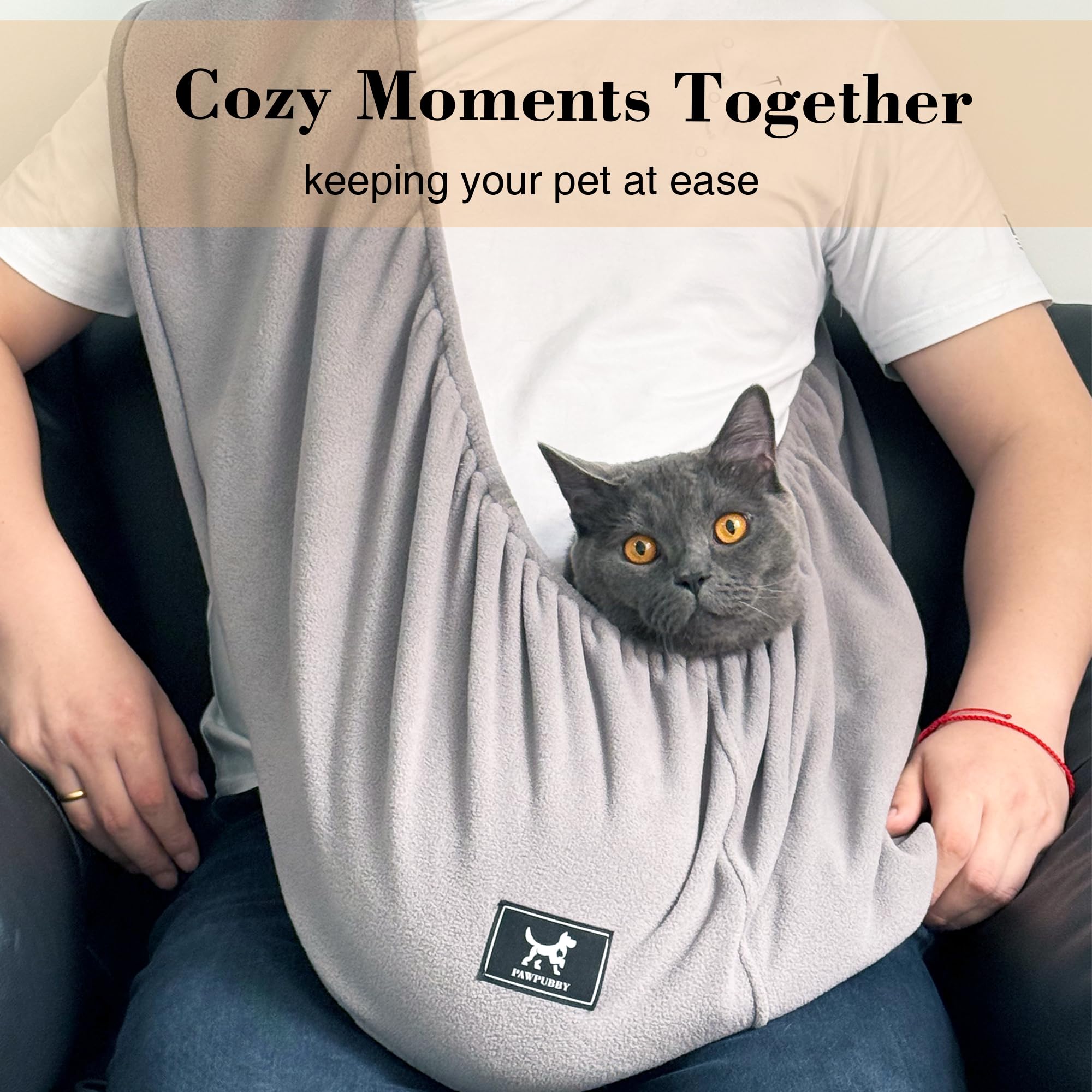 PAWPUBBY Plus Size Soft Cat Sling suits large cats and owners for bonding