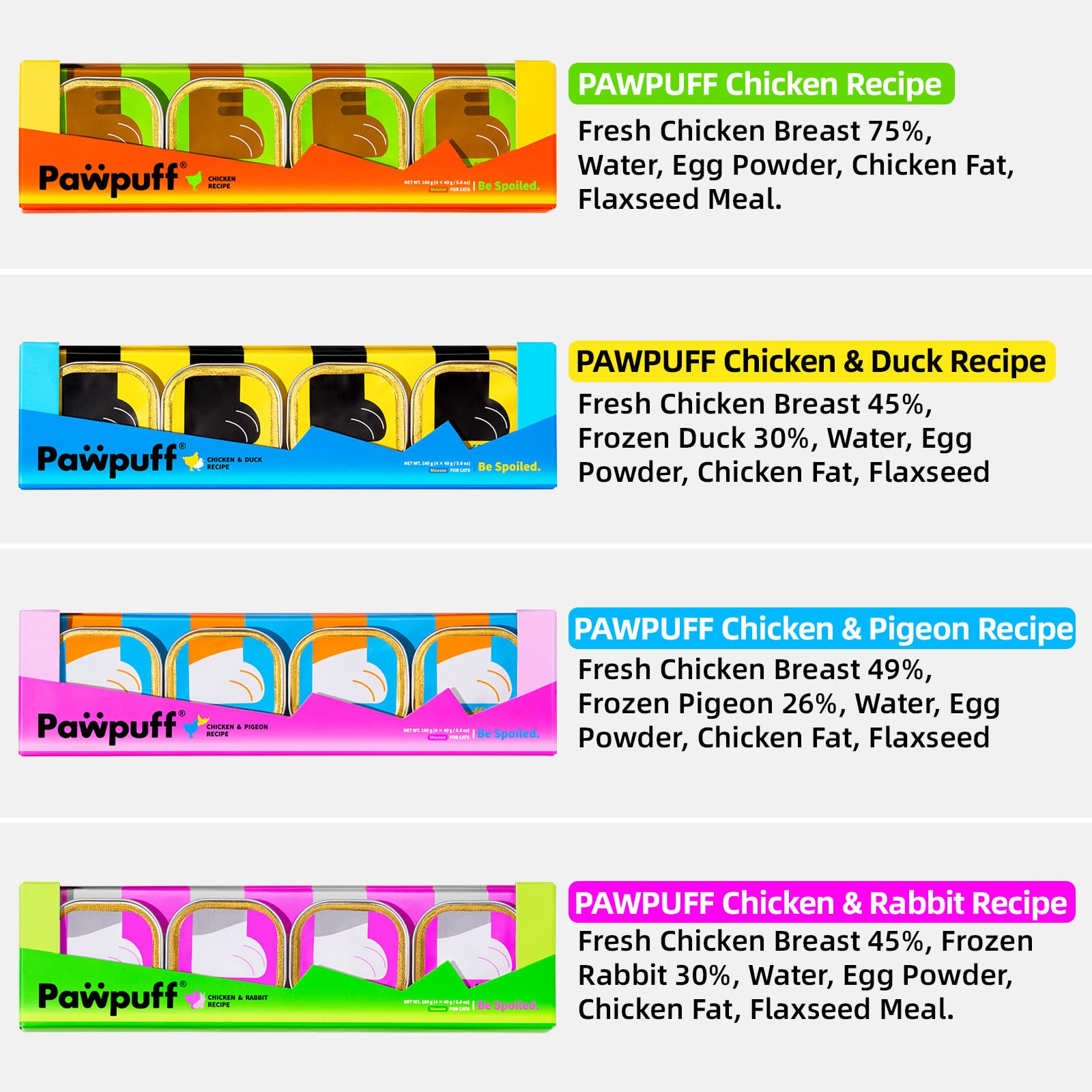 Pawpuff hydration-rich mousse shot suggests moisture for cats.