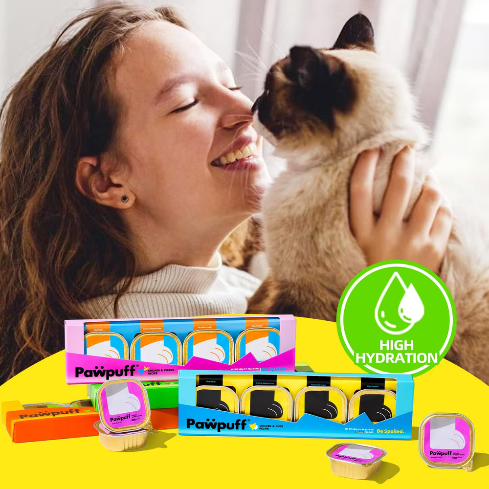 Pawpuff senior-friendly formula image illustrates easy-serving, palatable meals.