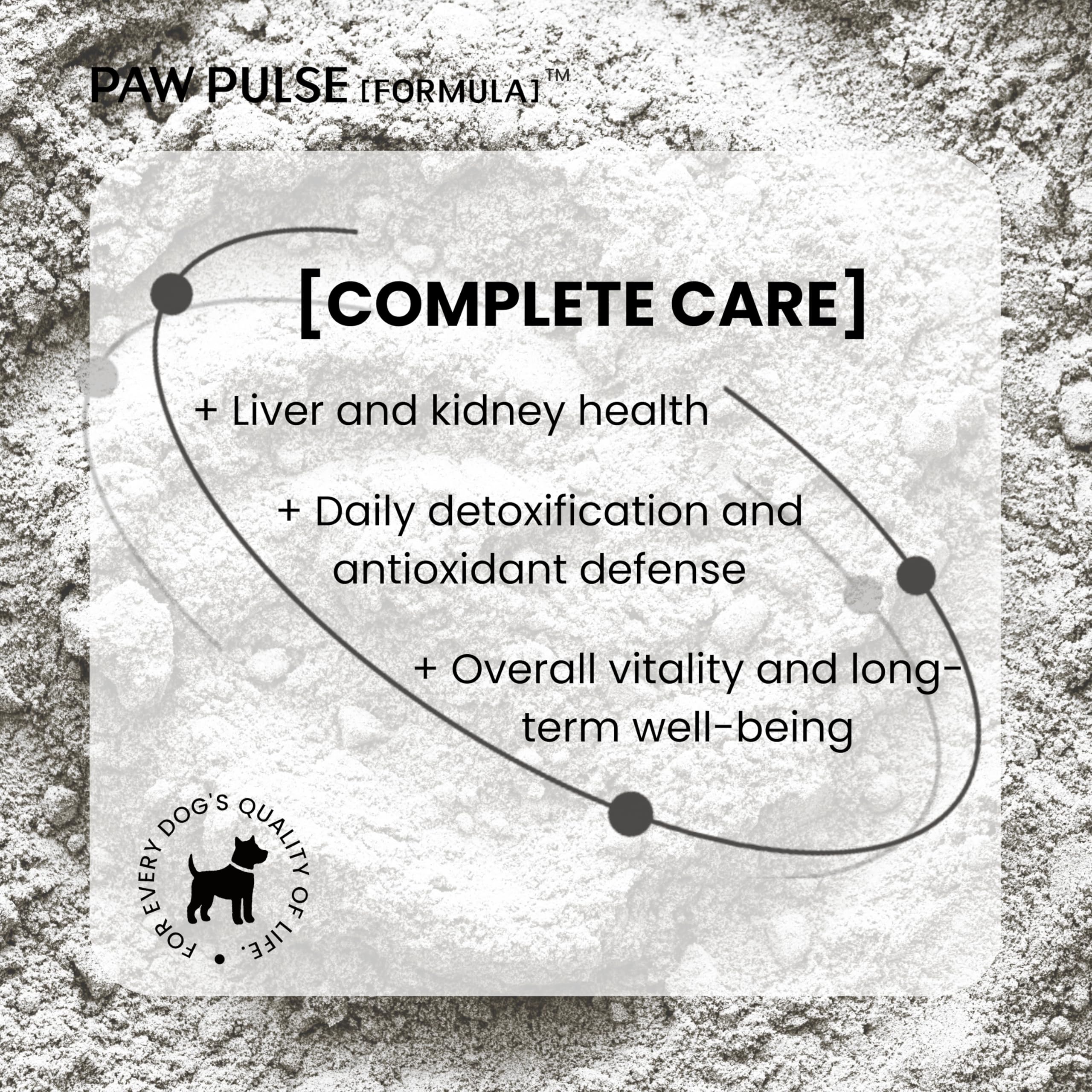 PAWPULSE FORMULA bottle pictured with dog signals daily health routine