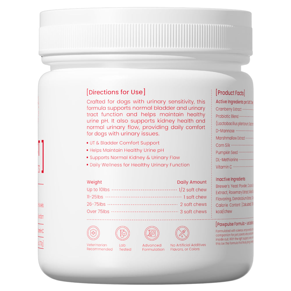 PAWPULSE FORMULA daily-dose dog chews exemplify a simple ritual for urinary balance