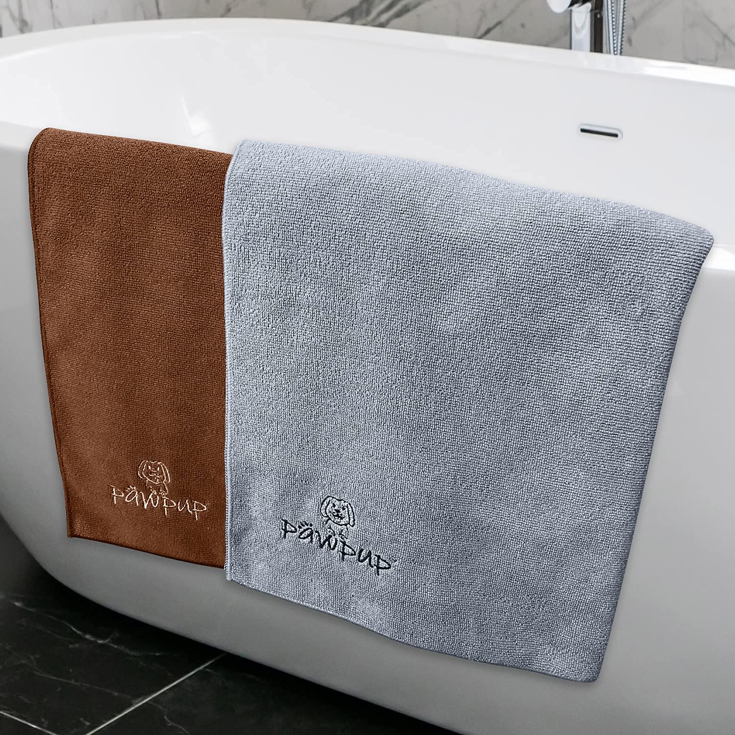 PAWPUP ultra-absorbent microfiber dries fur quickly