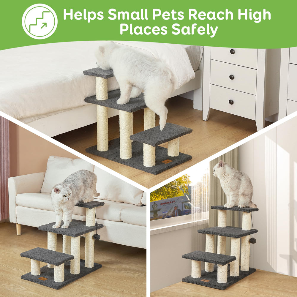Pawque dangling toy invites cats to play while using the stairs