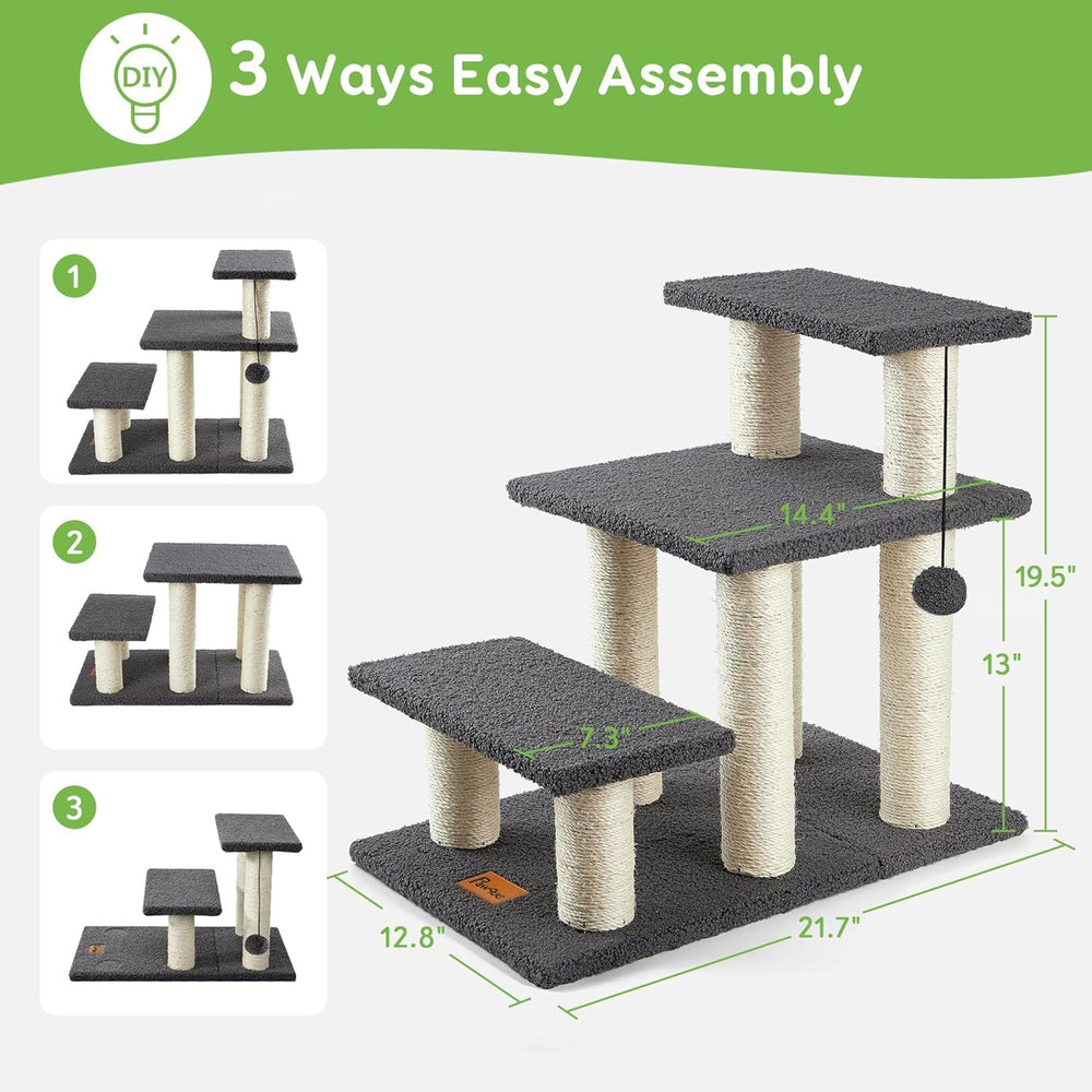 Pawque faux teddy fleece steps offer a non-slip, cozy surface