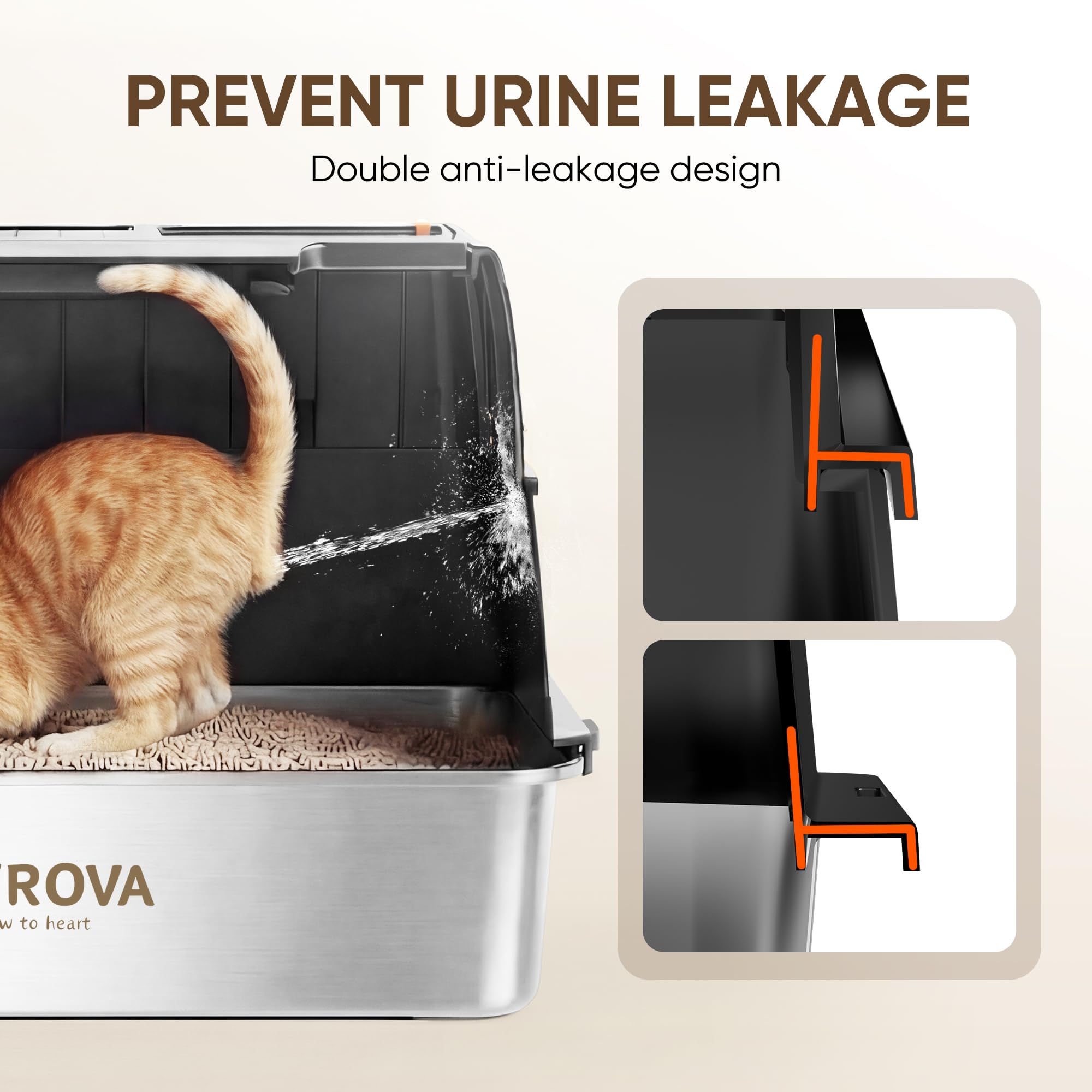 Pawrova XL interior designed for big cats to turn and dig comfortably.