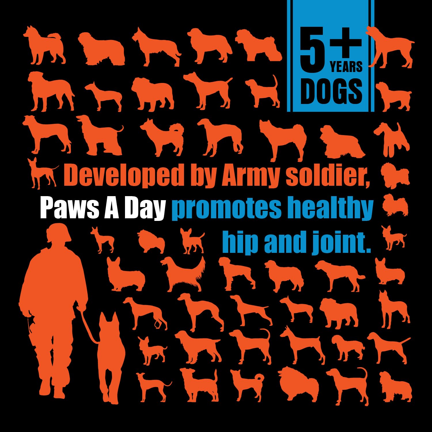 Close-up of Paws A Day chews, highlighting tasty texture and senior dog joint care.