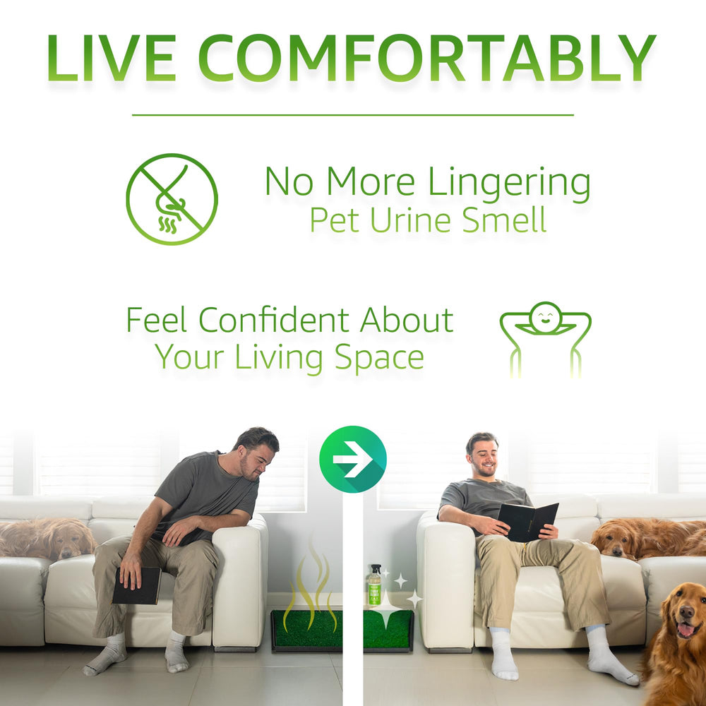 Paws and Play dog run deodorizing action keeps outdoor spaces cleaner