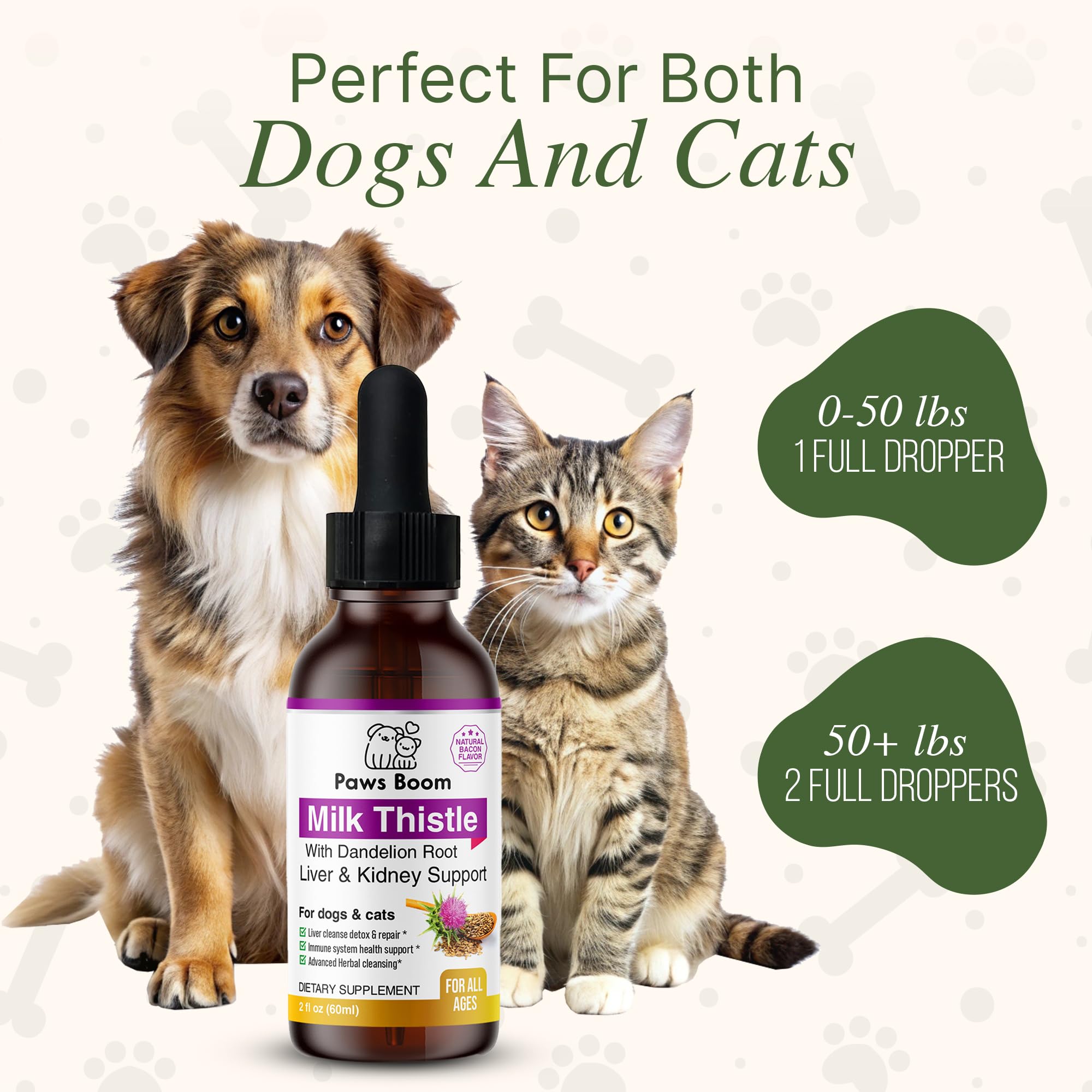 Paws Boom Liver Cleanse graphics illustrate liver health