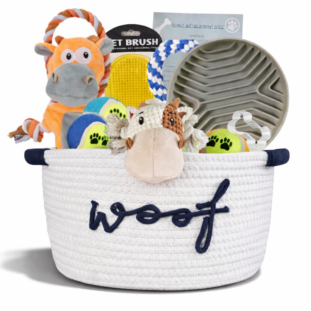 Paws For Reaction puppy gift basket full view ready for a new puppy welcome