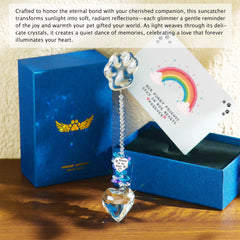 Paws Memory heart crystal base emits a warm glow from every angle.