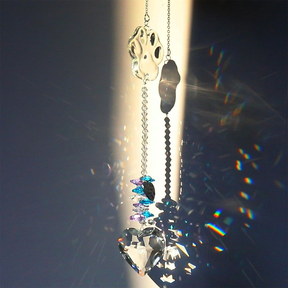 Paws Memory crystal paw centerpiece sparkles under light for comforting reminders.