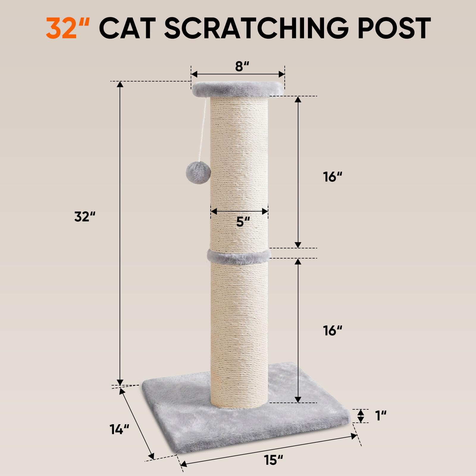 PAWSCRAT base provides stability during vigorous scratching.