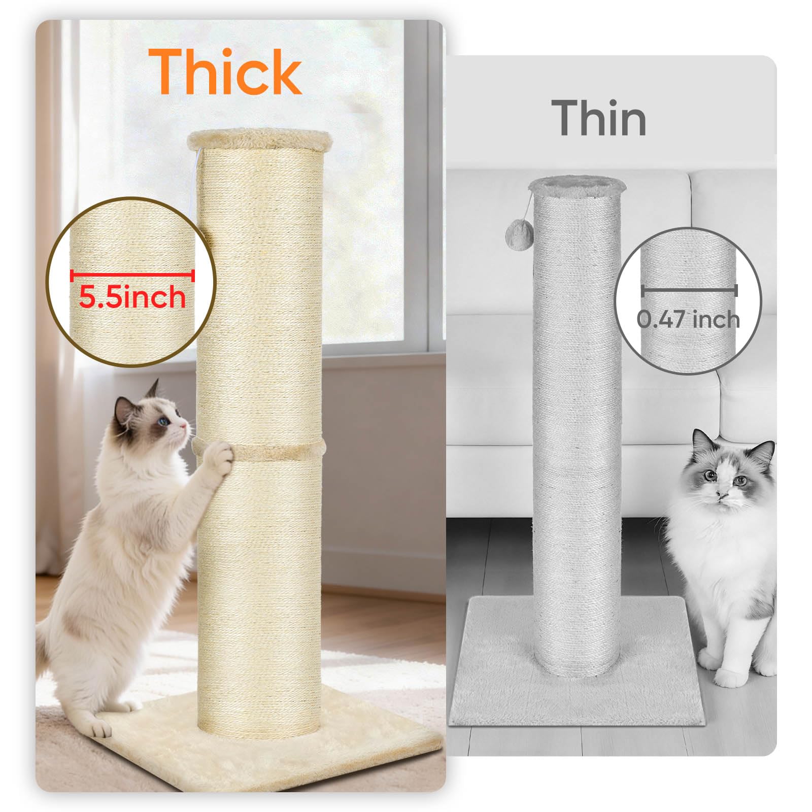 PAWSCRAT large base 14x15 inches provides stability during vigorous scratching