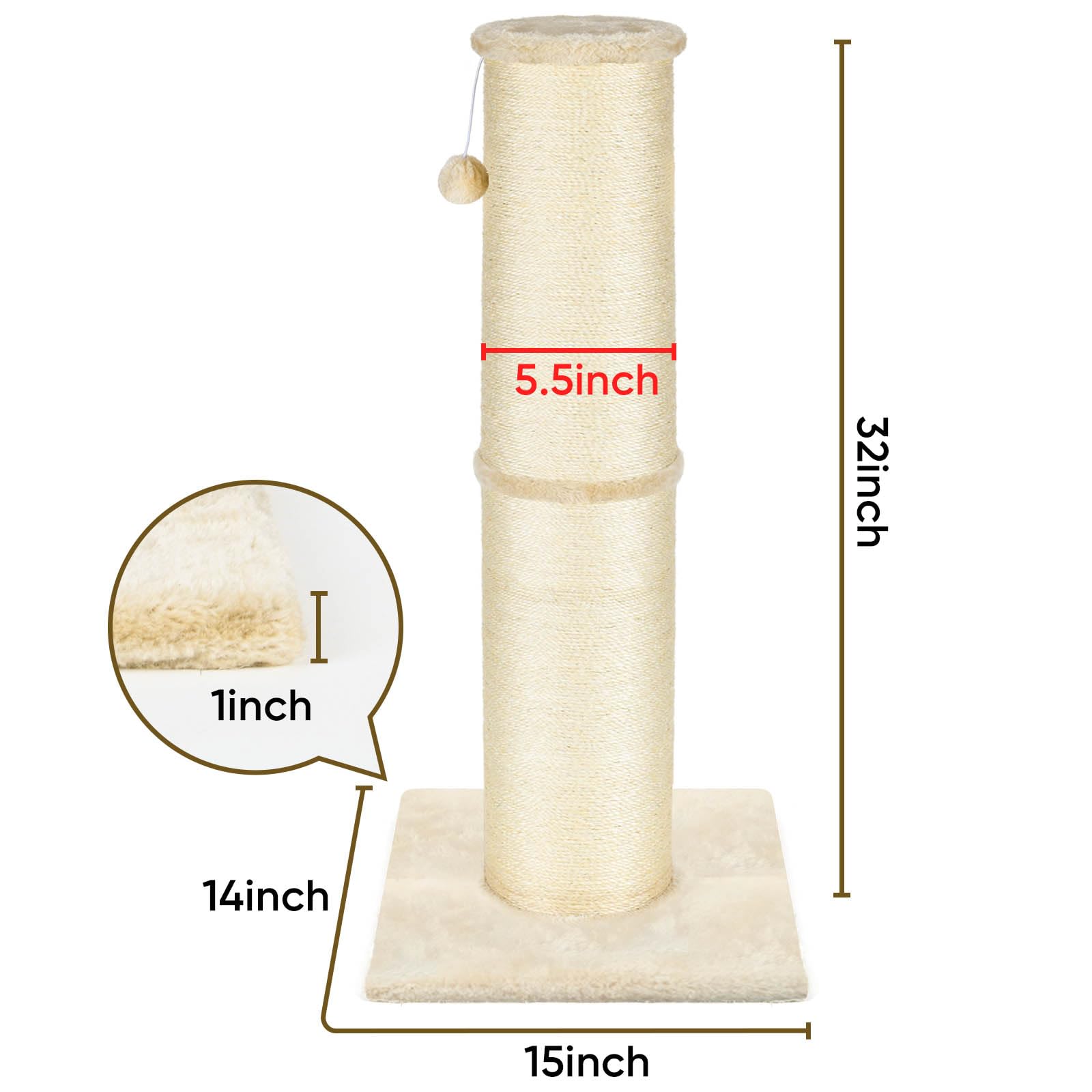 PAWSCRAT sisal rope detail shows durability and paw friendly texture