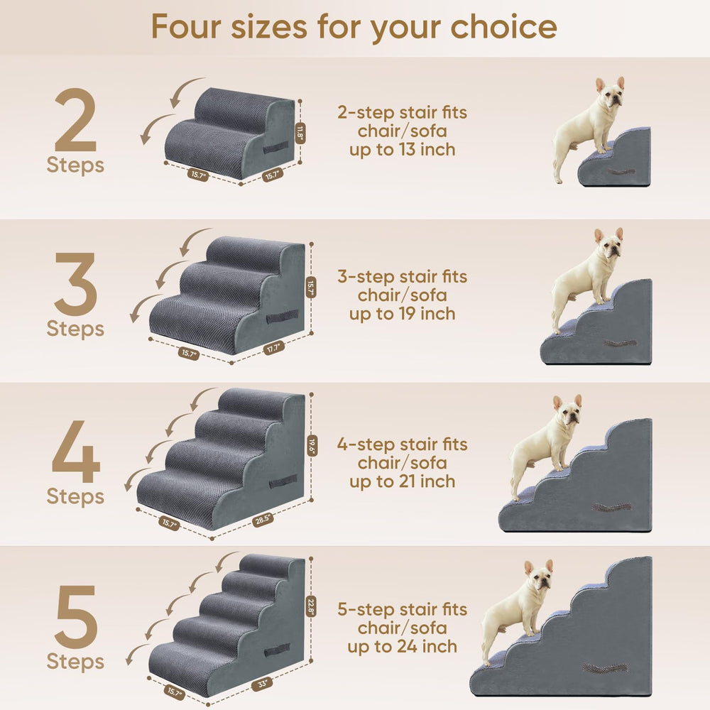 PAWSCRAT stairs feature a non-slip bottom for safe climbs on couches.