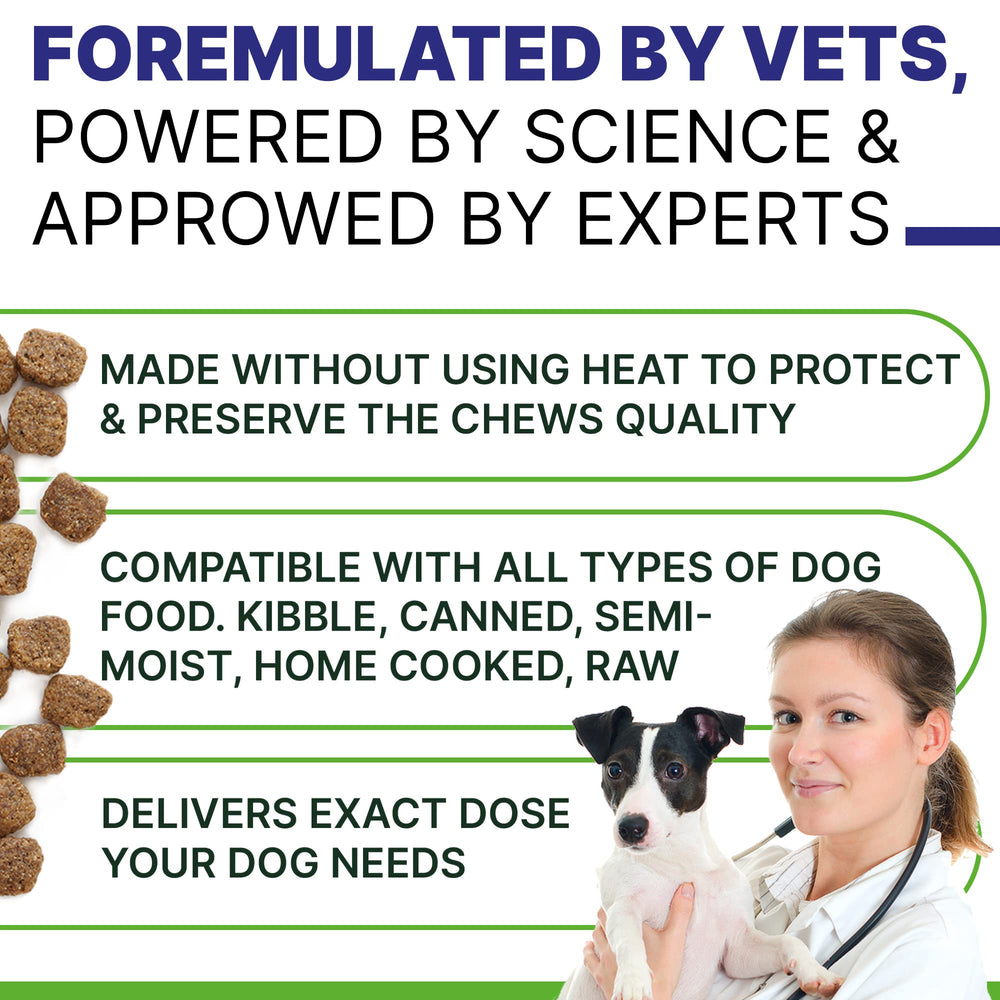 Measuring spoon with 2.5 g portion of PAWSential chews