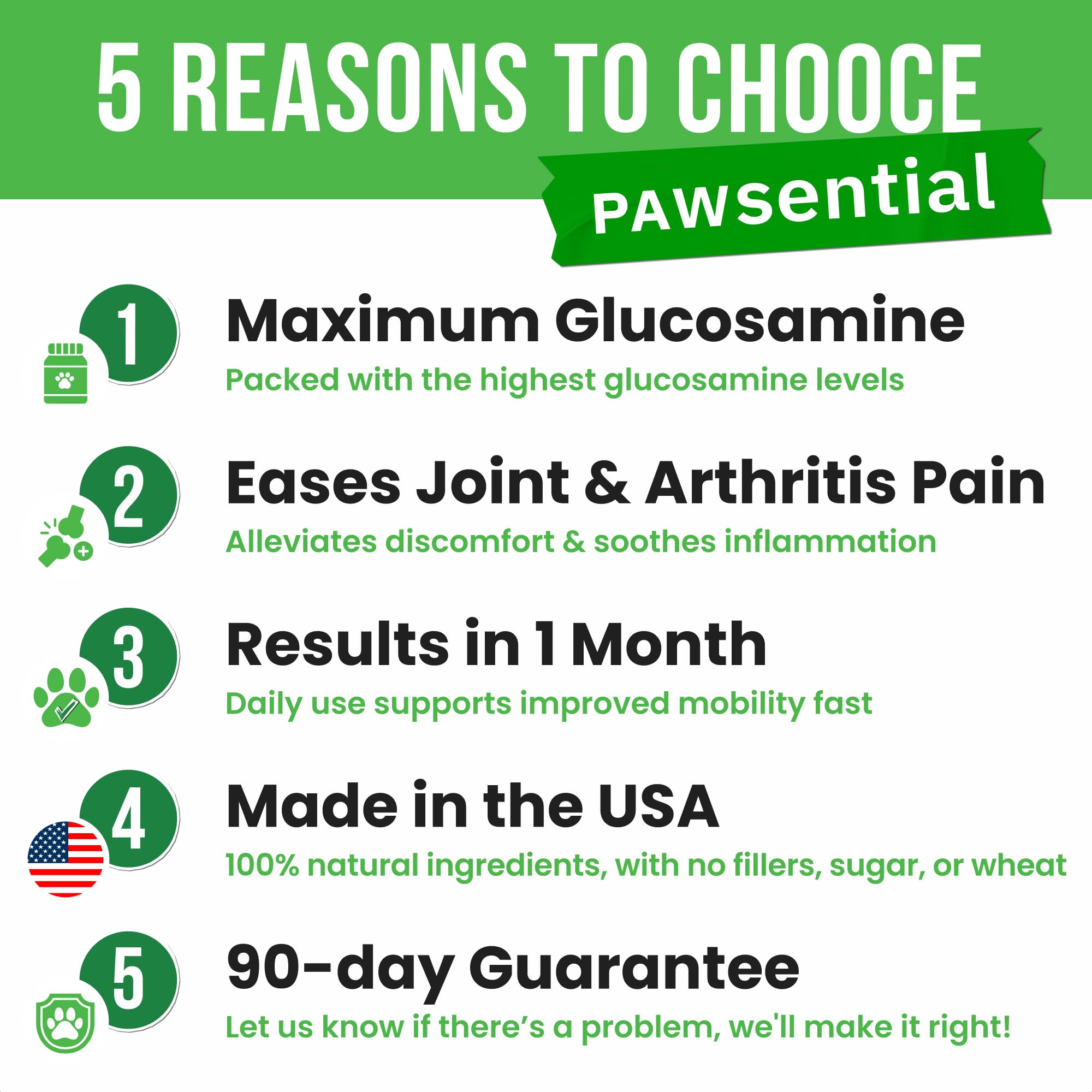 Pawsential calcium bone support packaging emphasizing strong bones