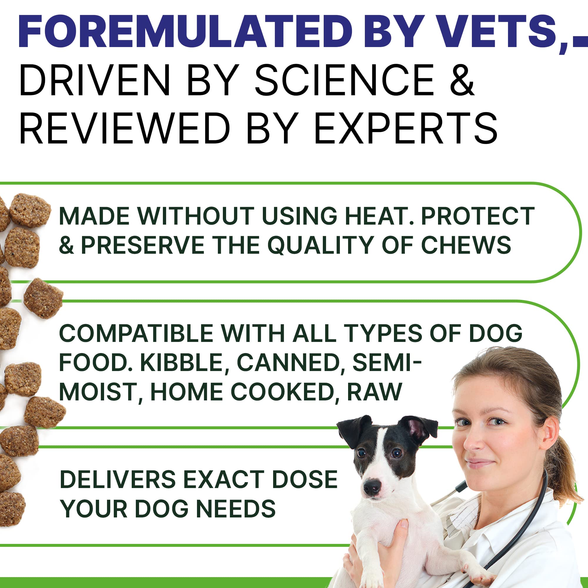 Pawsential glucosamine dog joint chews; key ingredients for joint health.