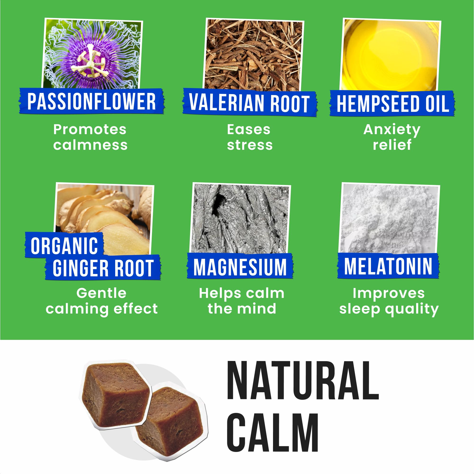 Pawsential hemp calming chews label clear ingredients for transparency.