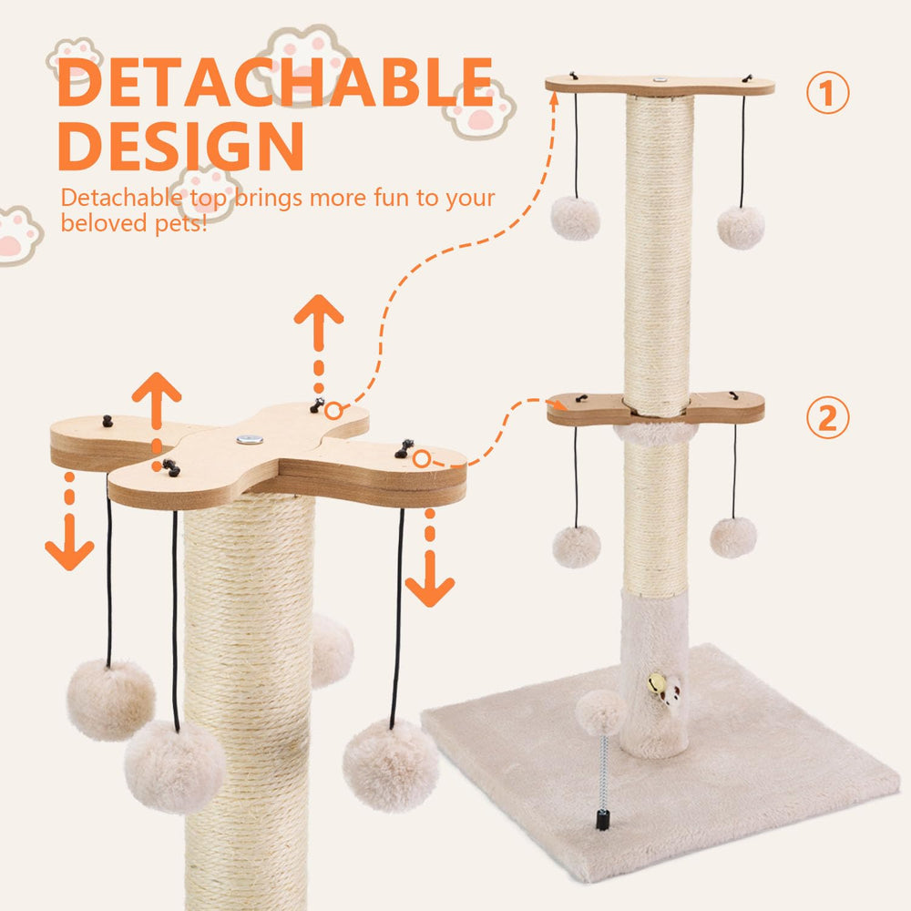 PAWSFANS crafted with sisal, dense wood, and plush fabric for durability.