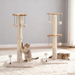 PAWSFANS sisal rope scratch surface promotes natural claw maintenance and play.