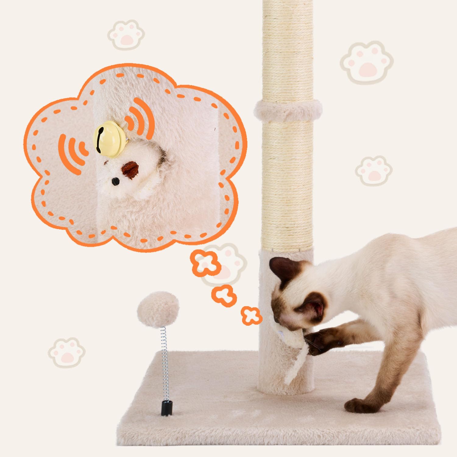 PAWSFANS top hanging balls encourage interactive play and mental stimulation.