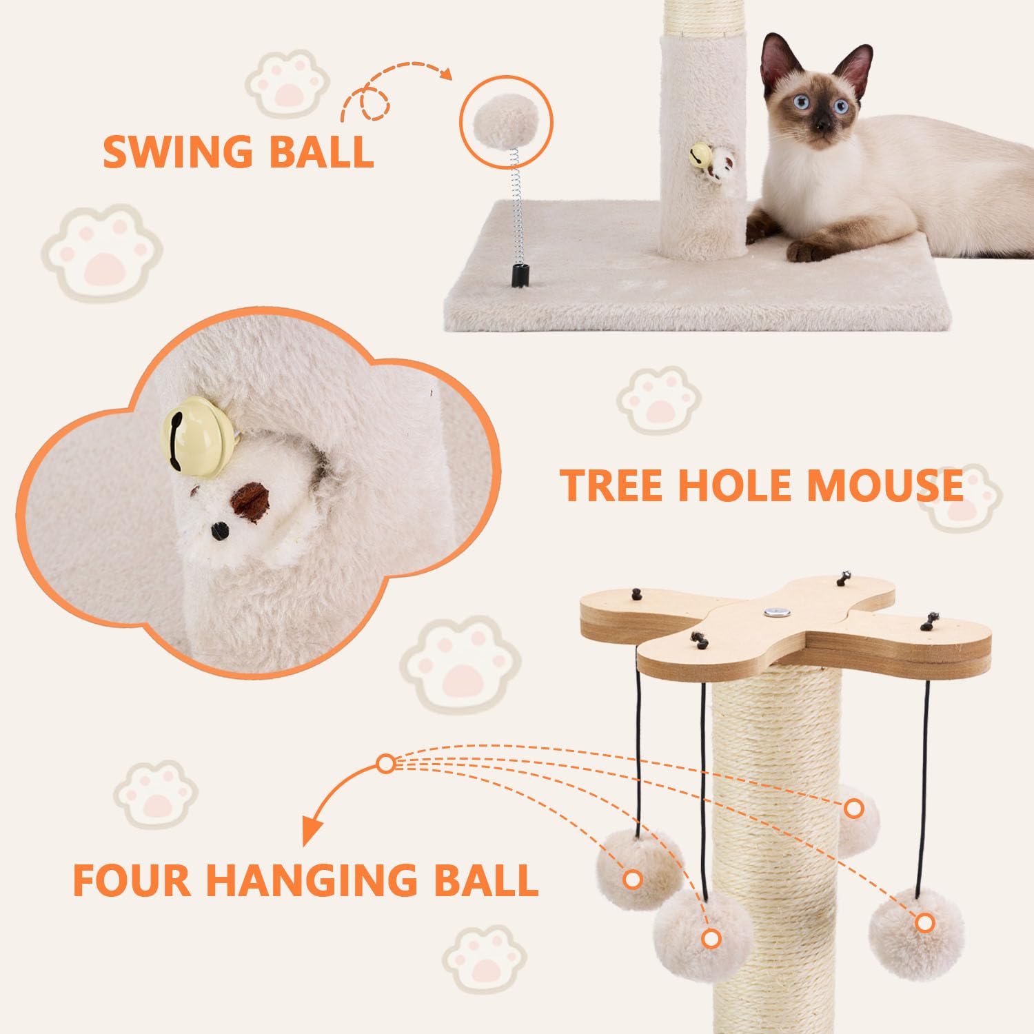 PAWSFANS two installation methods adapt to kitten and adult cat needs.