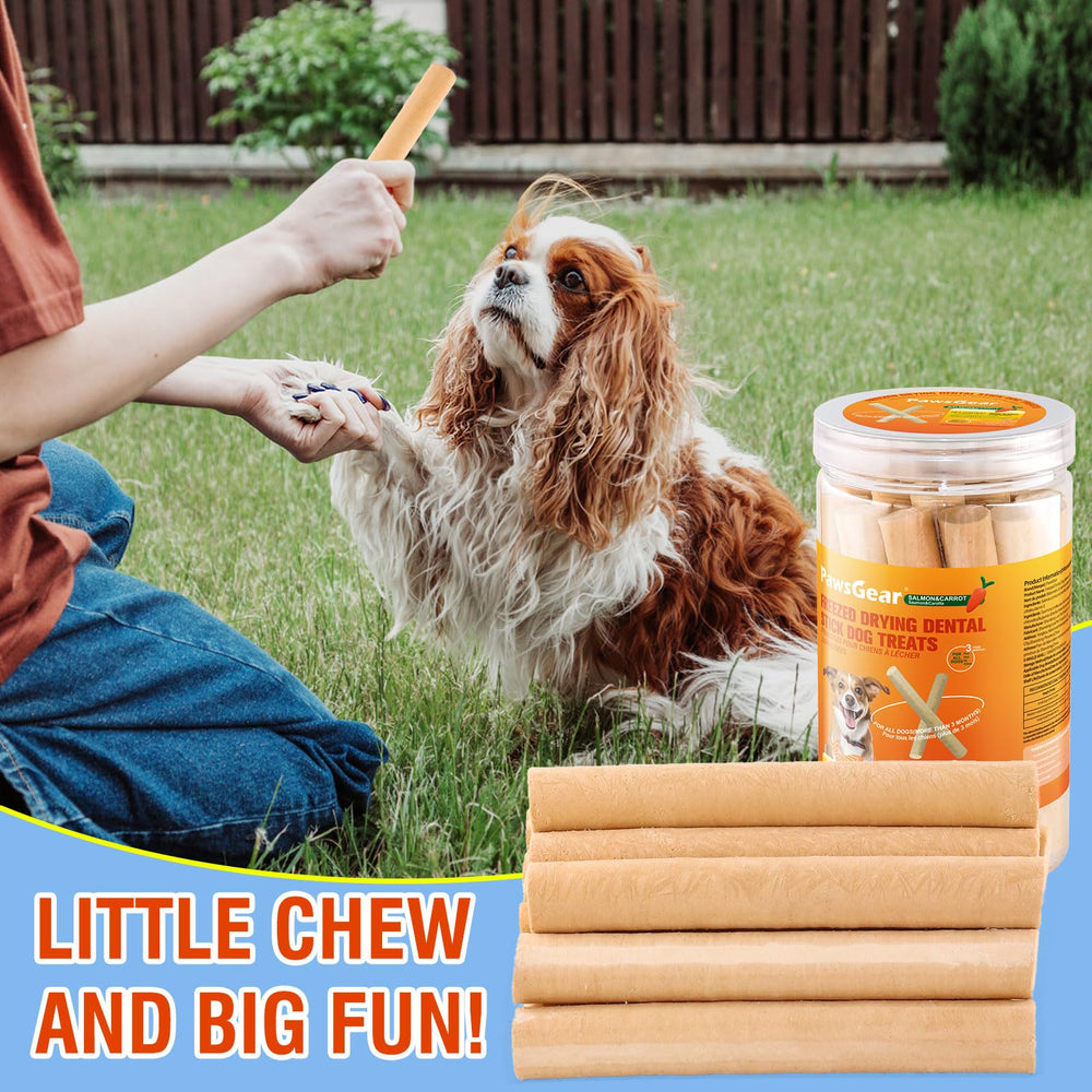 PawsGear Salmon Sticks offer a tasty, protein-rich bite usable as a reward.