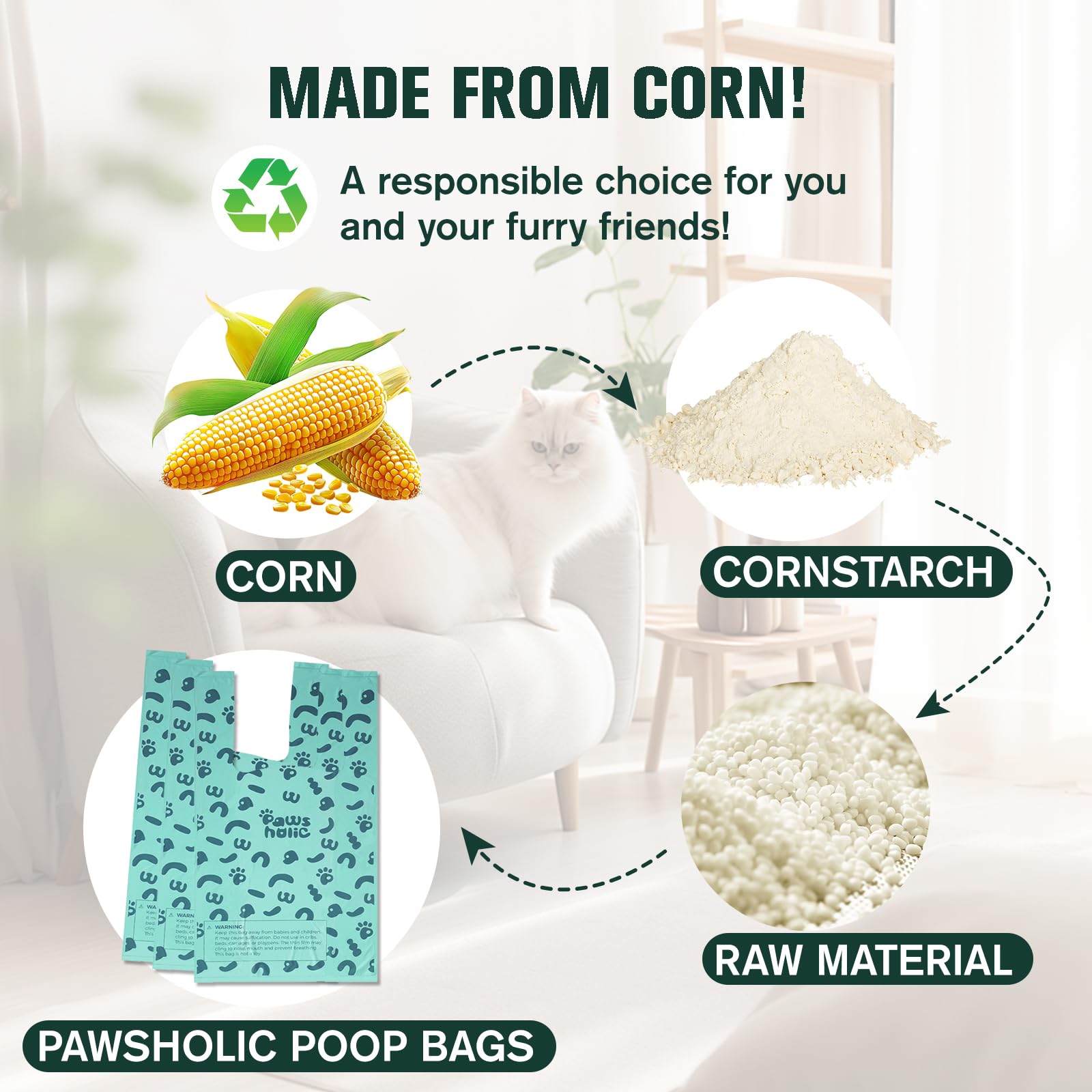 PAWSHOLIC 8.3 by 14.8 inch bags with 3.9 inch gussets.