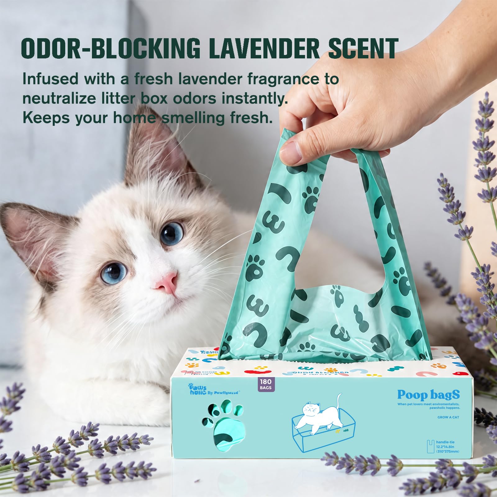 PAWSHOLIC lavender scent helps control odors after sealing.