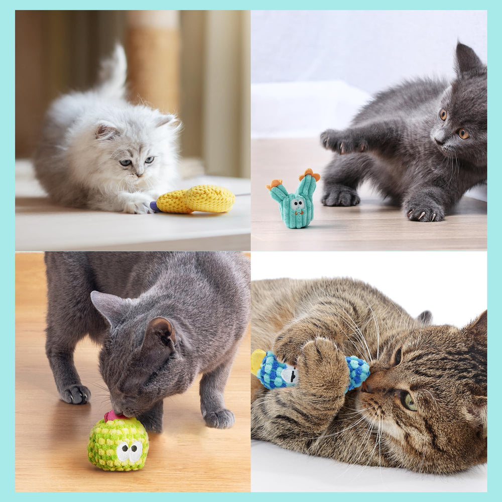 Pawsible cactus catnip toy pink, soft texture for gentle chewers.