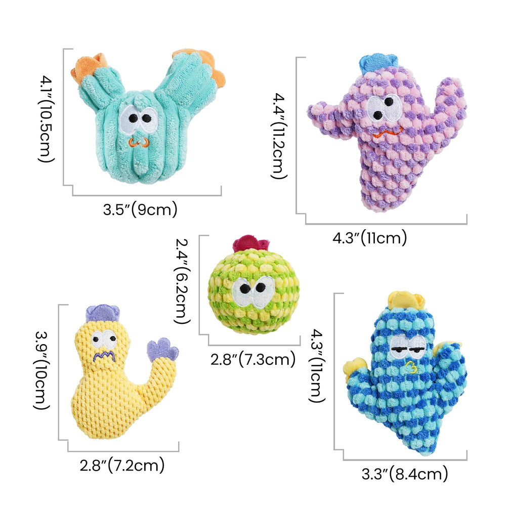 Pawsible cactus catnip toy yellow, engaging teething and gentle chewing.