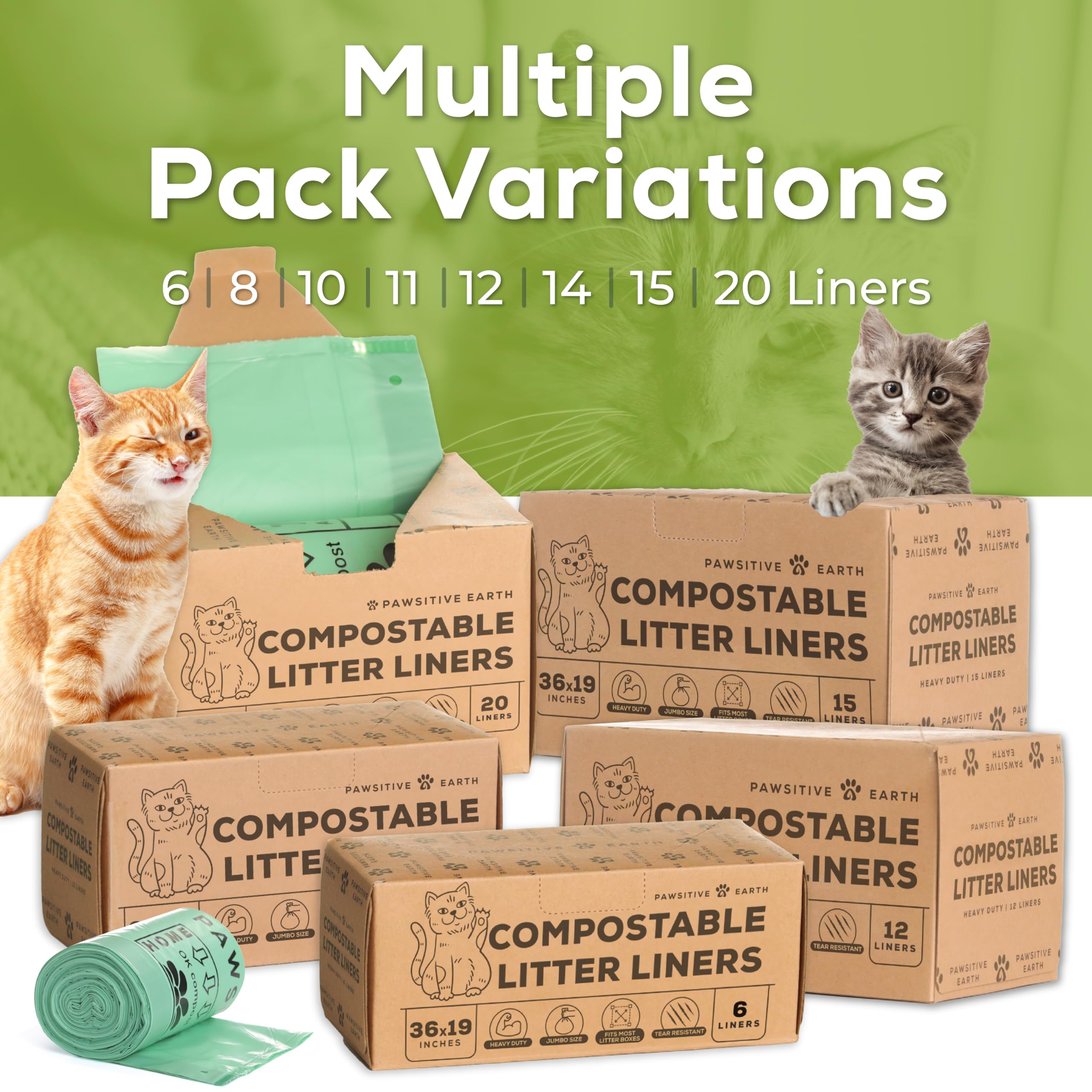 Pawsitive Earth 20-count pack for easy litter management.