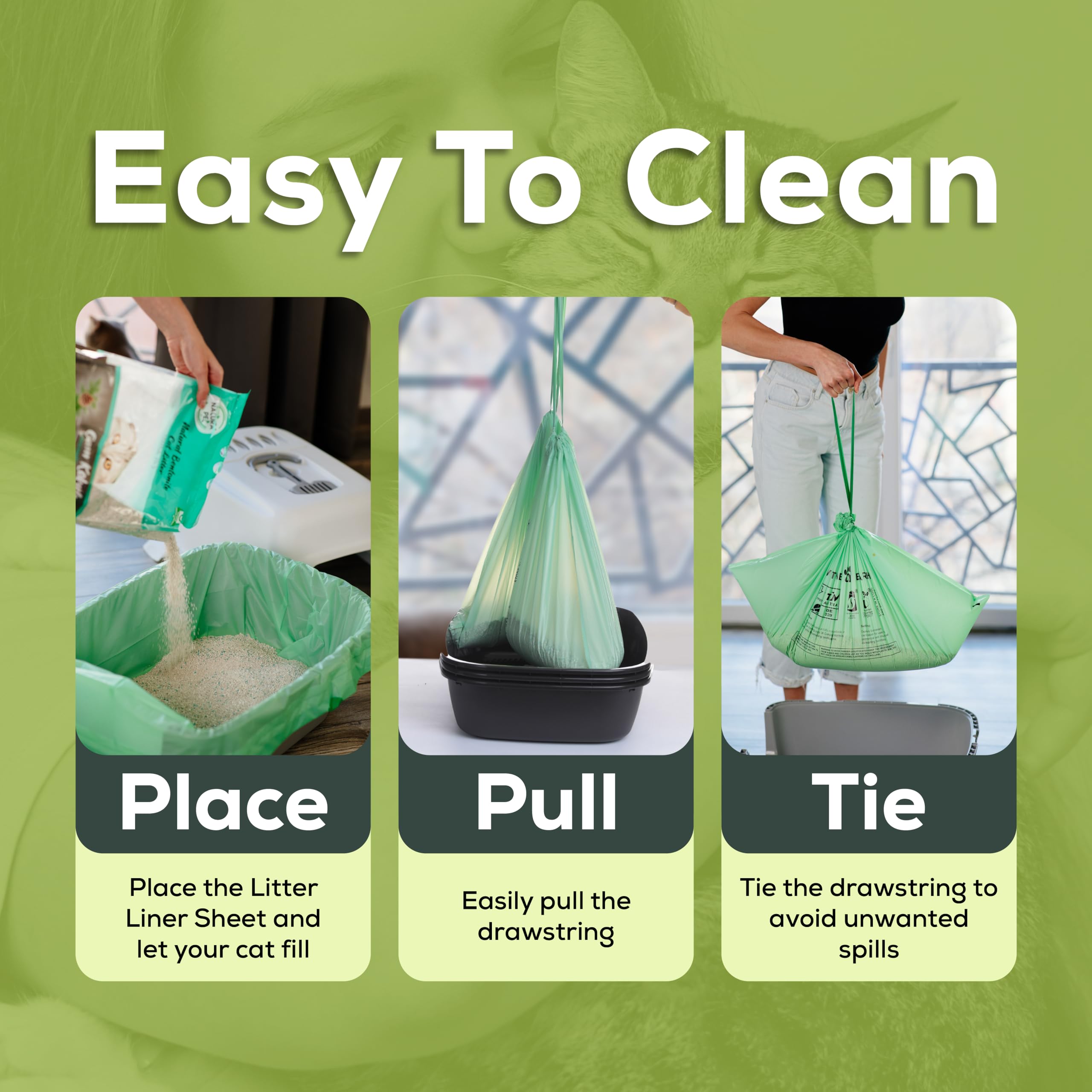 Pawsitive Earth eco-friendly liner for responsible waste disposal.