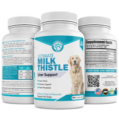 Pawsitive Wanderfound milk thistle artichoke blend supports canine liver health.