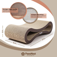 PawsNest eco-friendly cardboard surface made from recyclable materials.