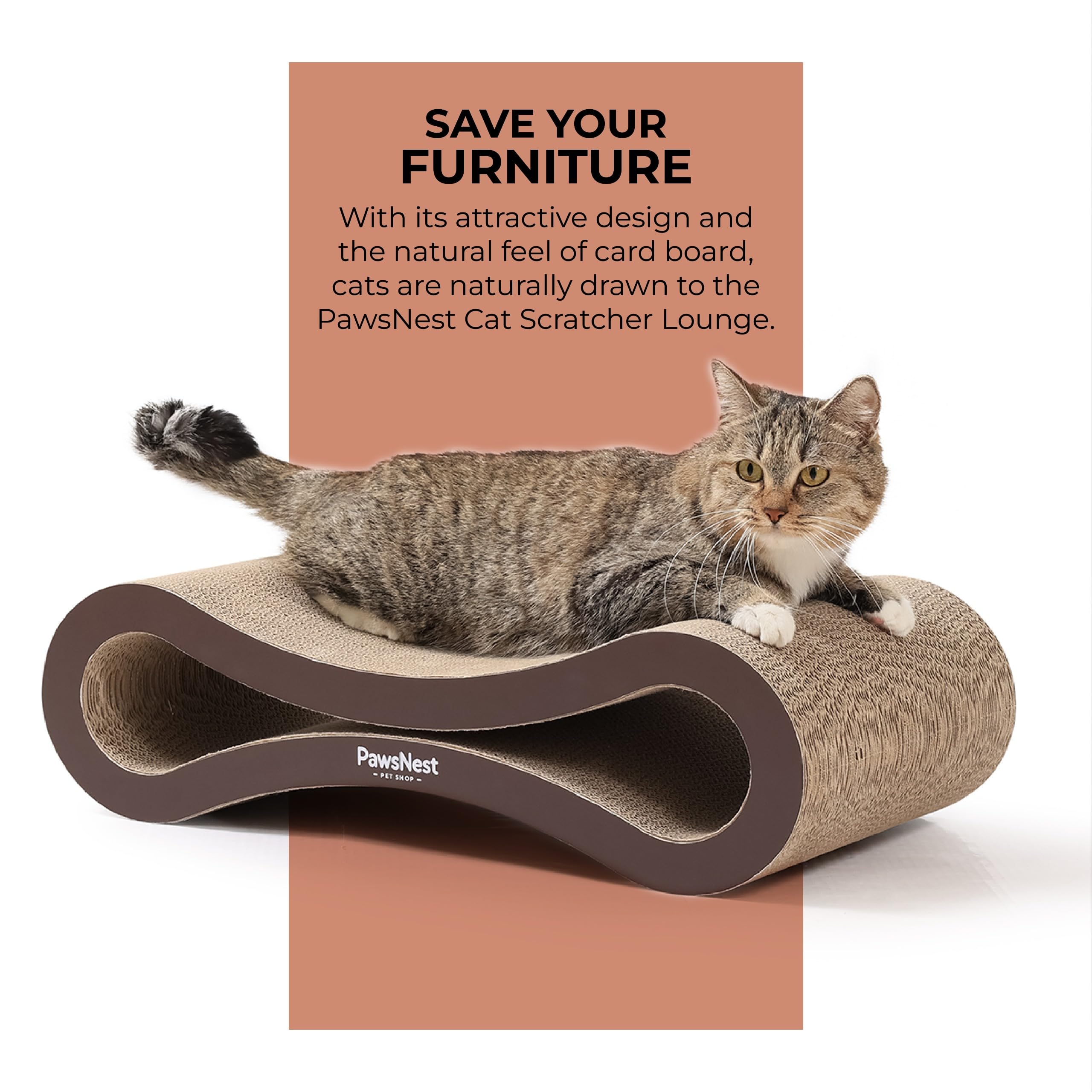PawsNest modern design with 21.65-inch length fits homes.