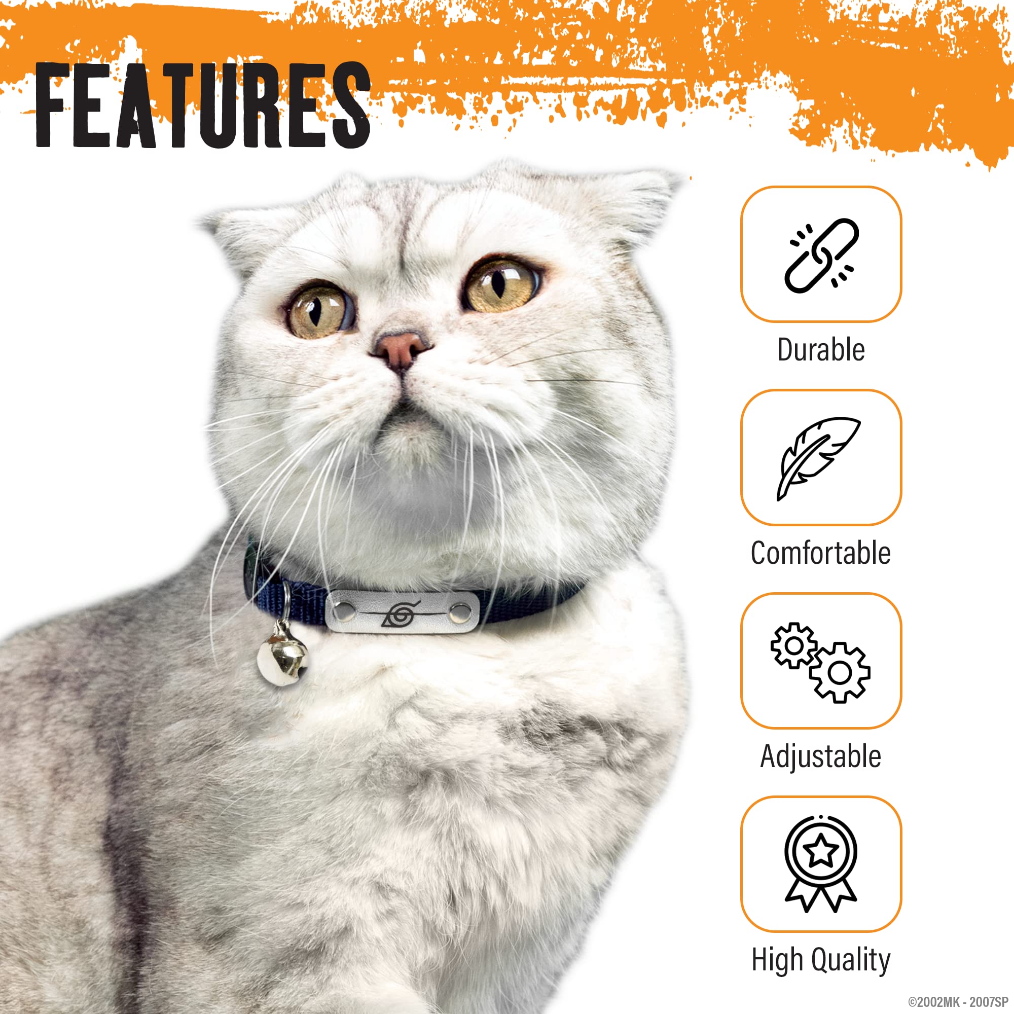 Pawsonify Naruto adjustable 8–12 inch collar for growing cats.