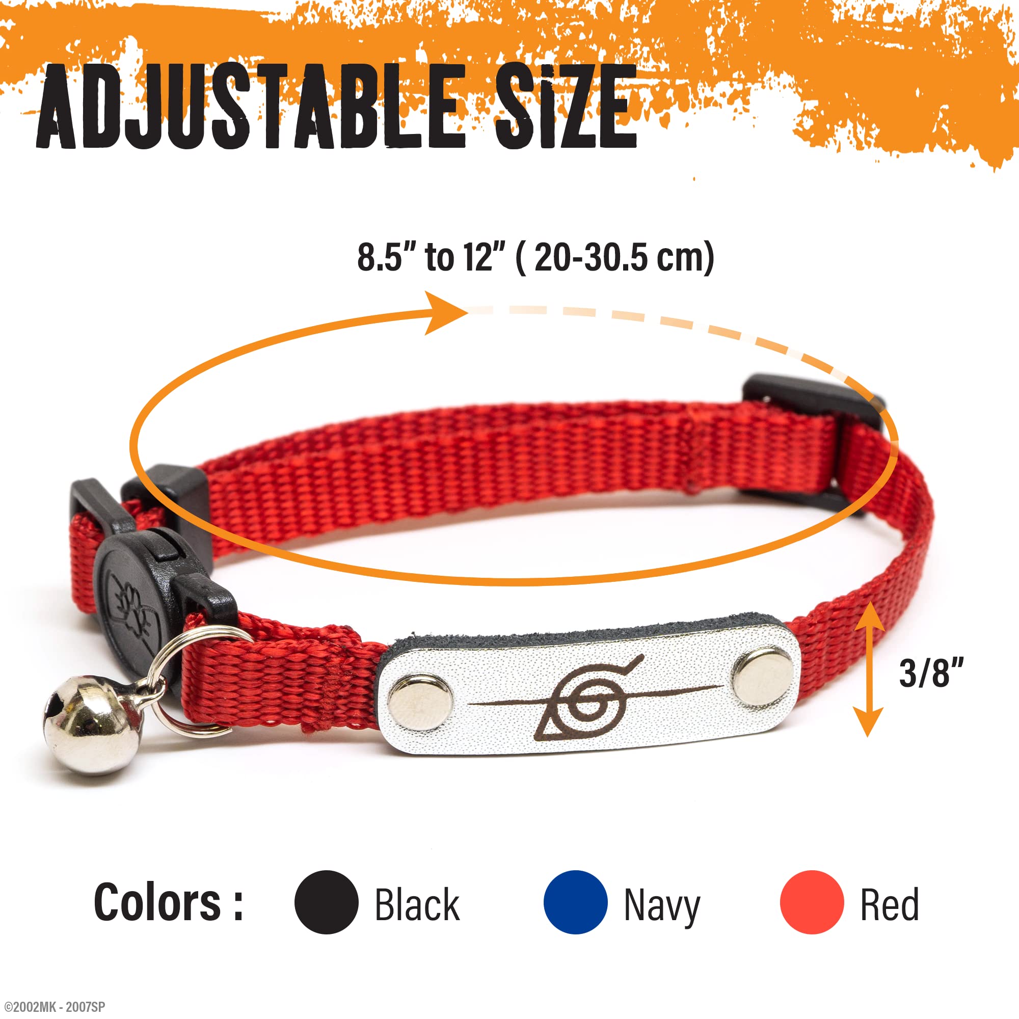 Pawsonify Naruto Akatsuki symbol front plate collar for bold anime flair.
