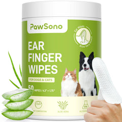 PawSono ear finger wipes packaging for easy at-home ear care.