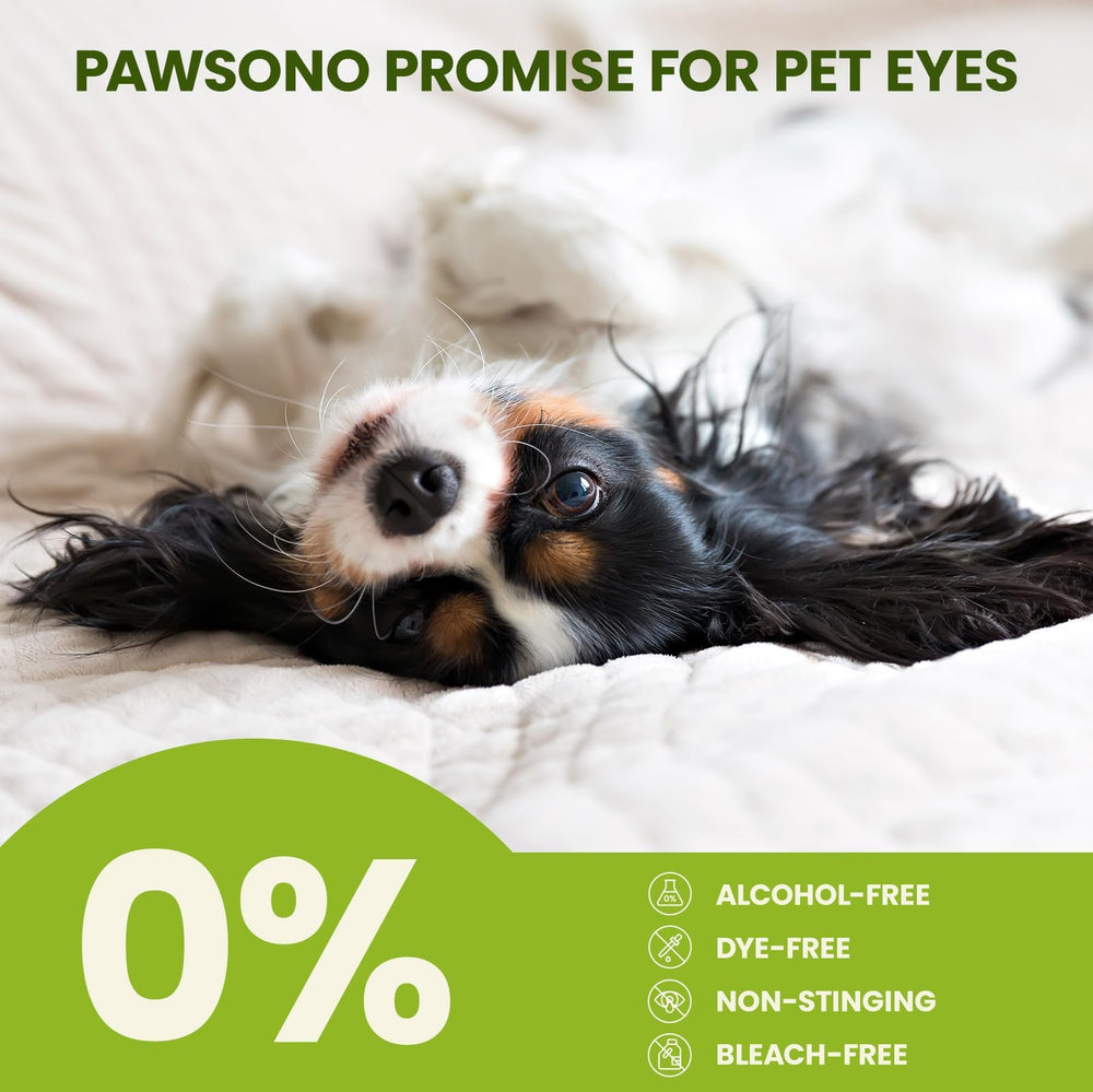 PawSono Eye Wipes pearl side enables deeper cleaning around debris.