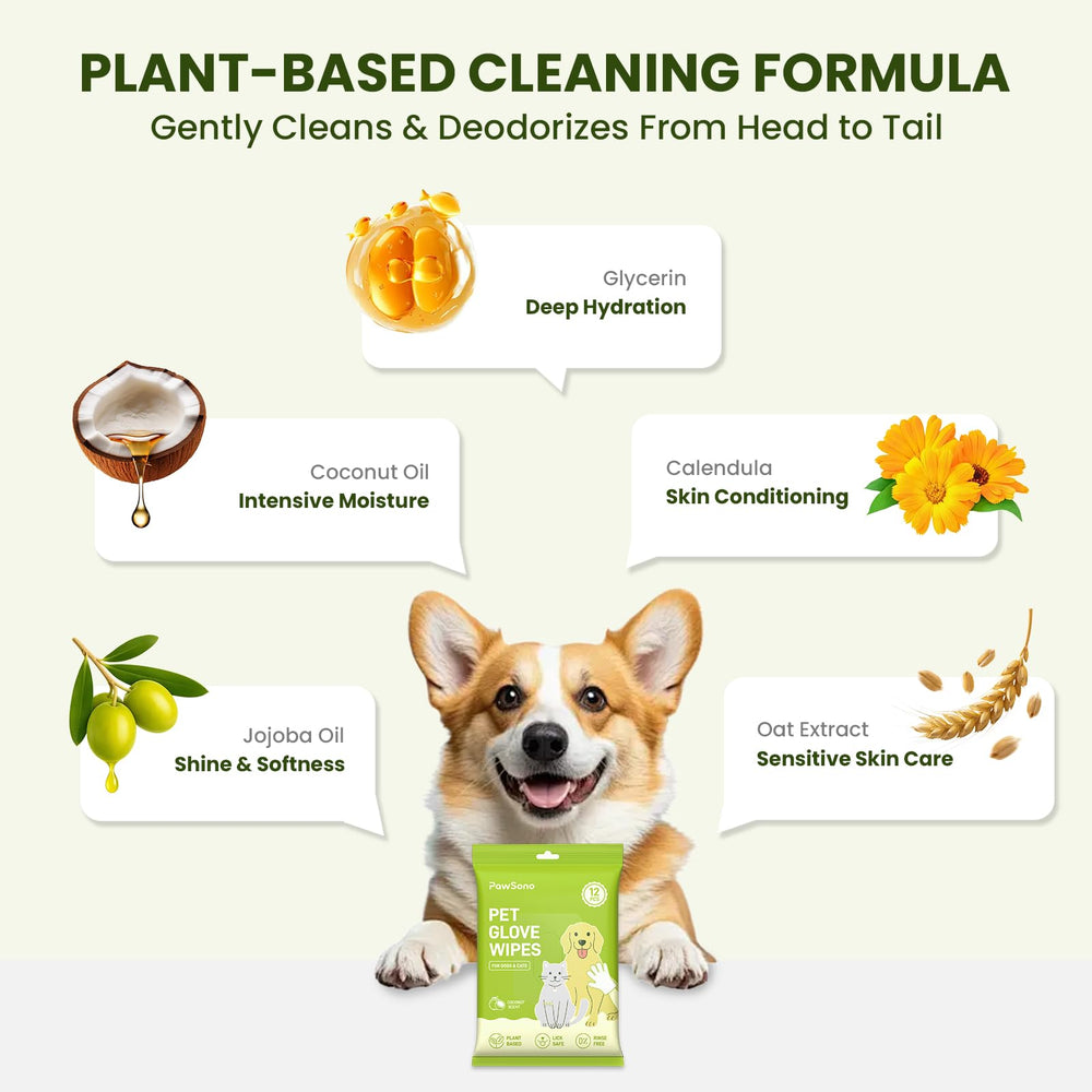 PawSono glove wipe cleans ears safely without tugging.