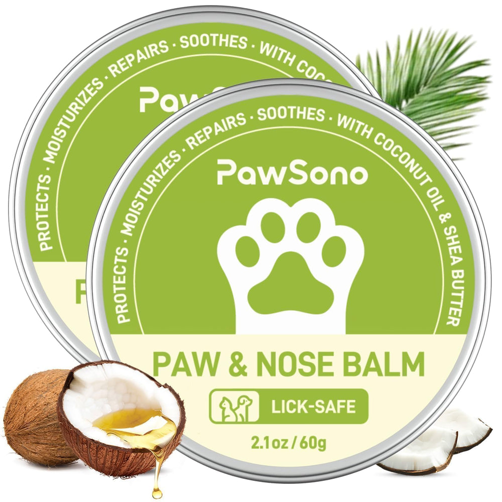 PawSono lick-safe paw balm jar for soothing paw pads naturally.