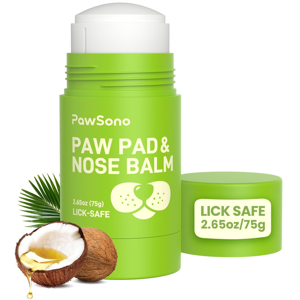 PawSono nose balm twist-stick showing easy, mess-free application for a dry nose.