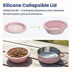 PAWSPIK foldable silicone top enables quick setup on outdoor trips.