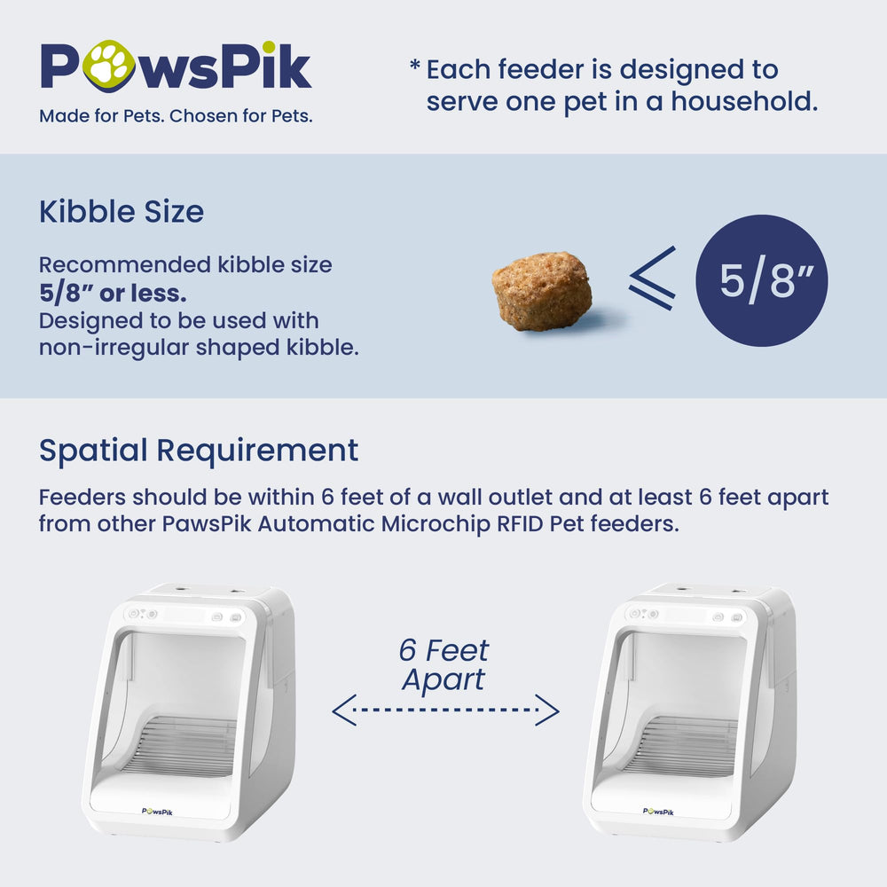 PAWSPIK one pet per feeder setup demonstrating per pet access